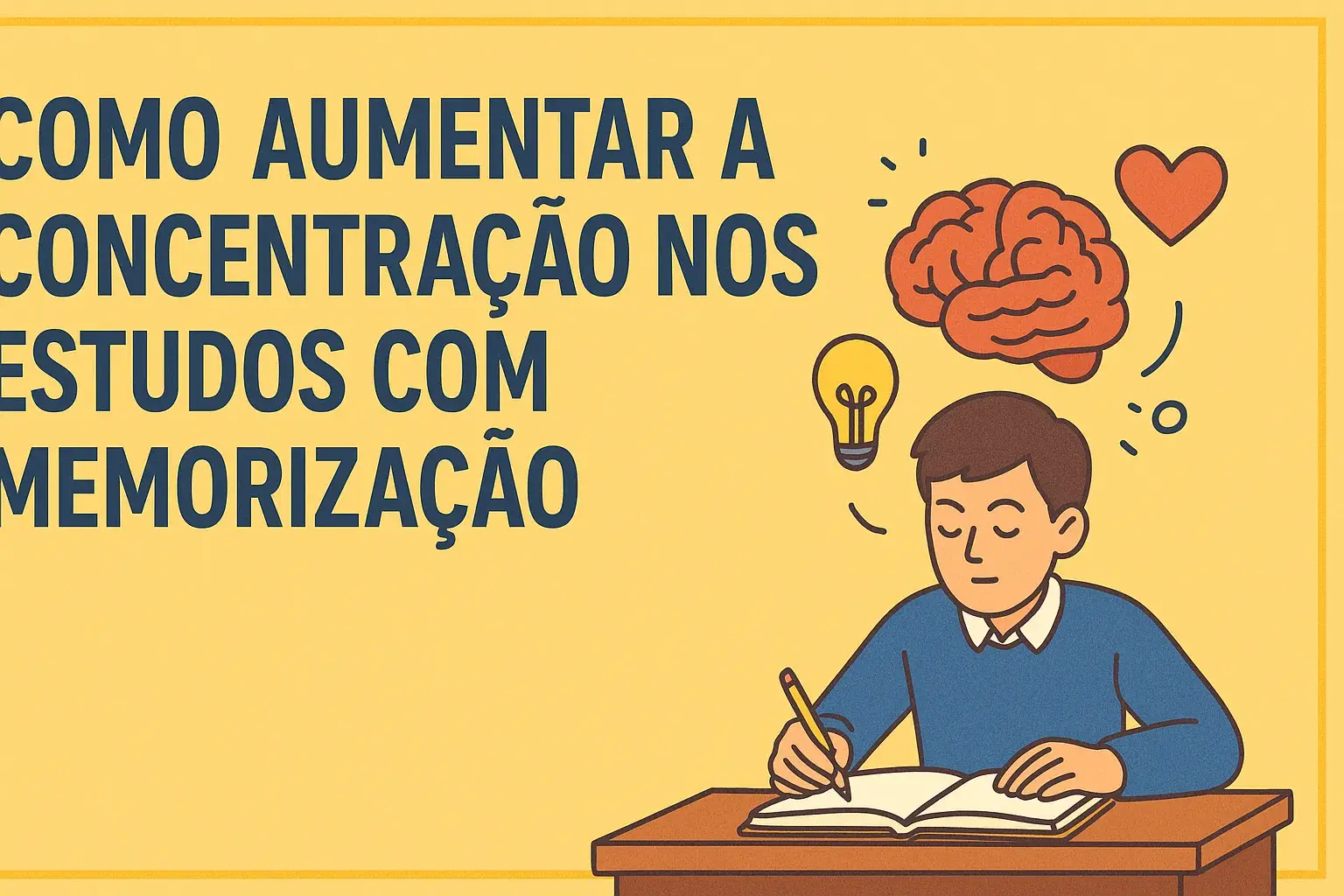 como aumentar a concentração nos estudos com memorização